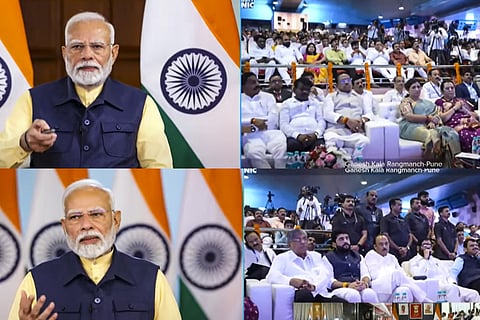 Prime Minister Narendra Modi lays foundation and inaugurates various projects via video conferencing in Maharashtra.