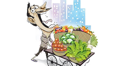 Off-late vegetable prices soared in the national capital and its satellite towns making it difficult for the people, especially the poor ones, to sustain with their daily or monthly wages.
