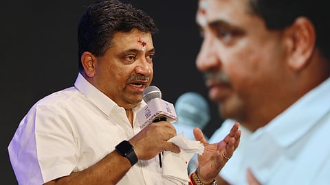 IT minister PTR Palanivel Thiaga Rajan interacts with people in the TamilNadu Startup Thiruvizha in Madurai on Sunday