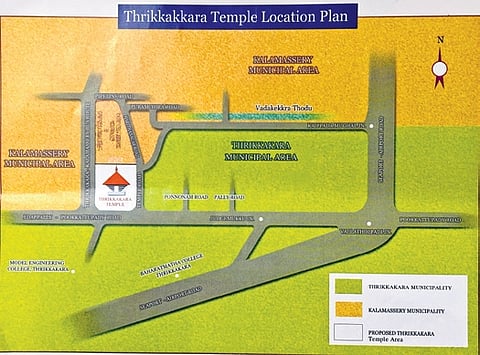 Thrikkakara temple location plan