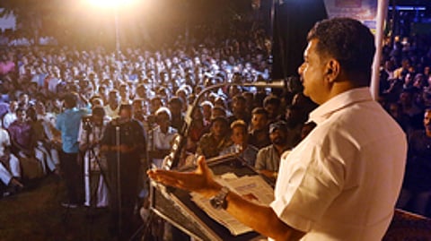 Public speech of PV Anvar at Kozhikode on Monday.