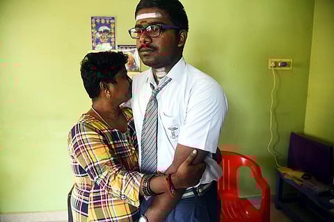 Mother & Son: Embracing challenges and winning over them. (Photo | P Ravikumar, EPS)