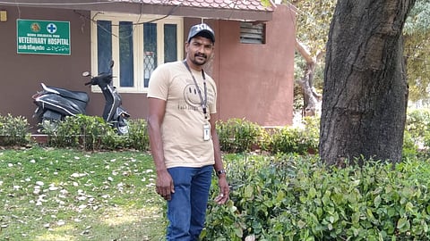 G Shaiju, a keeper at the Thiruvananthapuram zoo.