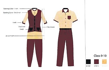 School uniform colour changed, buildings next