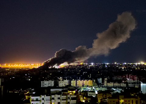 Smoke rises from an Israeli airstrike that hit the southern suburb of Beirut, Lebanon, Tuesday, Oct. 1, 2024.