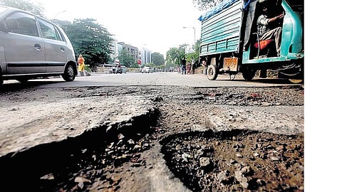 potholes filled city roads