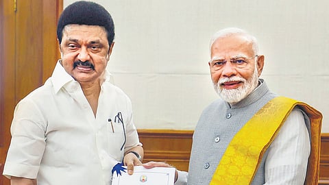 Chief Minister M K Stalin on September 27 presented a memorandum containing three key demands to PM Narendra Modi in New Delhi