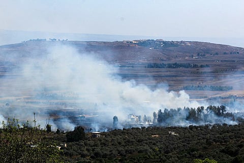 Smoke rises from an area targeted by Israeli shelling along Lebanon's southern border (Photo | AFP)