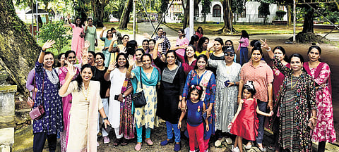 Women police officers of the 2004 batch who attended the get-together on Sunday.