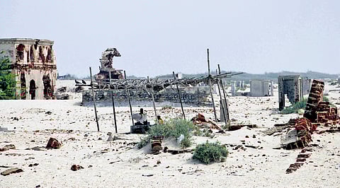 A view of the Dhanushkodi which was abandoned following the devastating 1964 cyclone