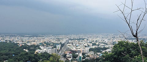 Dark clouds loom over the temple town Tirupati on Monday