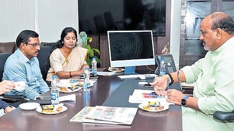 Agriculture Minister K Atchannaidu held a review meeting on rising prices.