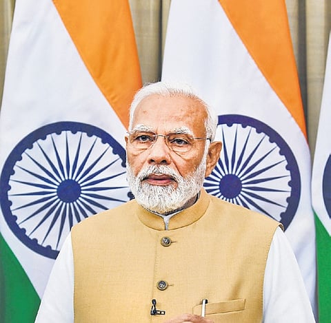 23 years in public office: Modi says will work to realise goal of ‘Viksit Bharat’