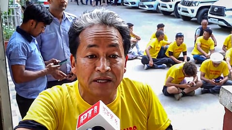 Climate activist Sonam Wangchuk during his hunger strike at the Ladakh Bhawan, in New Delhi,