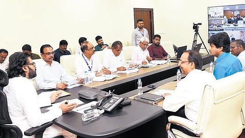Deputy CM Pawan Kalyan holds a video conference with the District Collectors on ‘Palle Panduga’ on Tuesday
