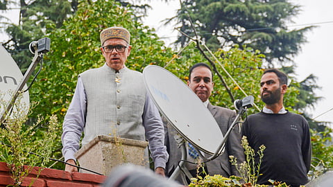 Jammu and Kashmir National Conference Vice President Omar Abdullah during a press conference