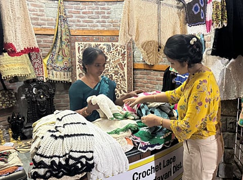 Image of the Andhra handloom exhibition.
