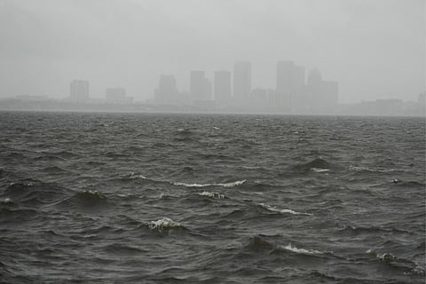 Rain begins to fall ahead of the arrival of Hurricane Milton, Wednesday, Oct. 9, 2024, in Tampa, Florida, United States