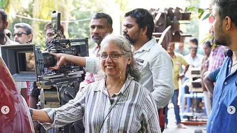 Actor-director Revathy on set