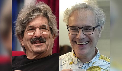 This photo combo shows 2024 Nobel Prize winners in physiology or medicine Gary Ruvkun and Victor Ambros.