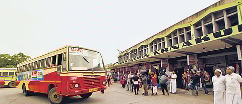 The Ernakulam KSRTC bus station.