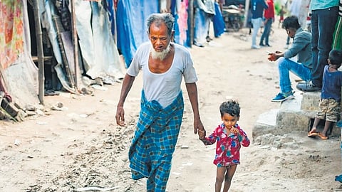 Inhabitants of Shram Vihar, an unauthorised colony in east Delhi.