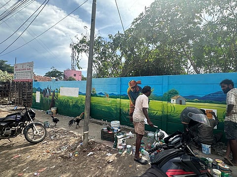 Also, waste is dumped in front of them and some people even use them as urinals. The civic body thinking out of the box decided to change the appalling state of these walls.