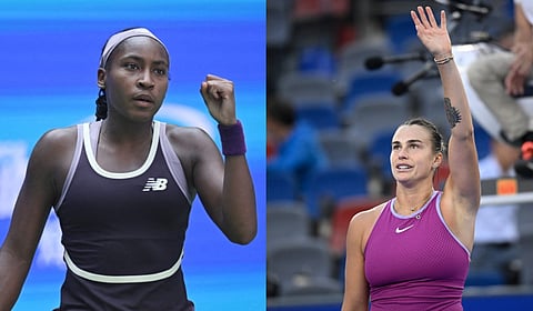 Coco Gauff (L) and Aryna Sabalenka
