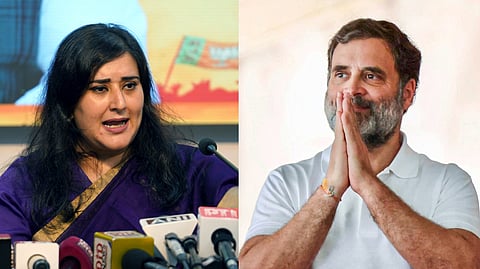 (L-R) A collage of BJP MP Bansuri Swaraj and Leader of Opposition in the Lok Sabha Rahul Gandhi.