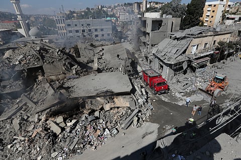 Representational image of residential buildings destroyed by Israeli airstrikes in southern Lebanon.