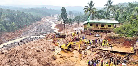 Mundakkai in Wayanad after the landslides on July 30