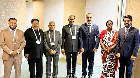 Lok Sabha Speaker Shri Om Birla with Speaker of the Consultative Assembly of Oman State Council H.E. Khalid Al Mawali, on the sidelines of 149th IPU Assembly in Geneva.