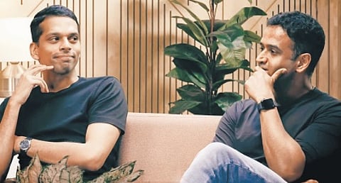 Kailash Nadh and Nithin Kamath during the podcast