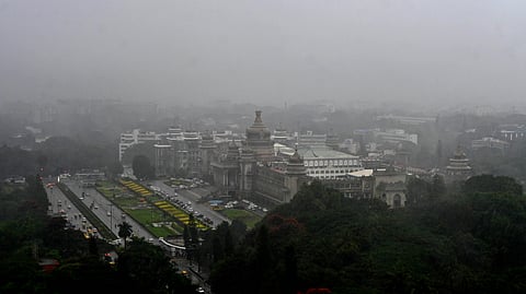 Heavy rains lash in Bengaluru, Karnataka, on Tuesday, Oct 15, 2024.