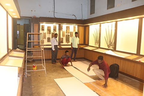 A newly installed dinosaur exhibit has been introduced for
tourists at the Vellore Fort State Museum.