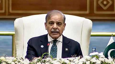 Pakistan Prime Minister Shehbaz Sharif at the 23rd meeting of the SCO Council of Heads of Government, in Islamabad, Wednesday, Oct. 16, 2024.
