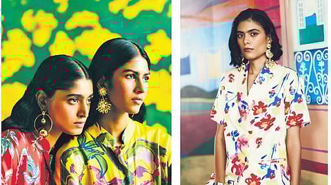 Studio Rigu collection puts forth the brand’s statement folk art patchwork shirts, paired with matching linen shorts or trousers.