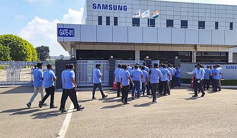 Representational image of Samsung workers at the Kanchipuram unit.