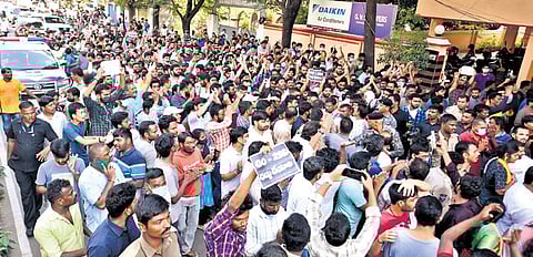 Group-I aspirants protest in Hyderabad on Saturday