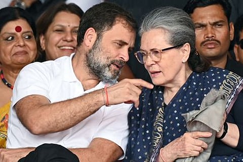 Congress party leaders Rahul Gandhi and Sonia Gandhi