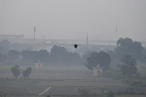 Hazy view of the city amid rising air pollution in Delhi NCR