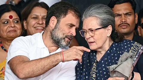 Congress party leaders Rahul Gandhi and Sonia Gandhi.
