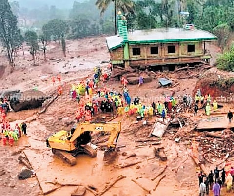 Mundakkai in Wayanad after the landslides on July 30