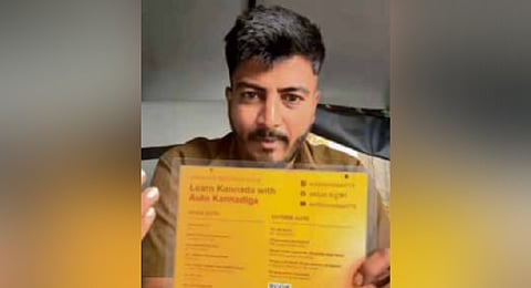 Auto driver’s posters help non-Kannadigas bridge language barrier