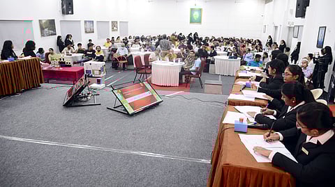 During the 18th edition of the flagship quiz conducted by the MBA department of M.O.P. Vaishnav College for Women's, over 60-odd participants attended.