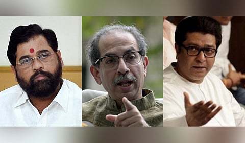 Maharashtra Chief Minister Eknath Shinde, Shiv Sena (UBT) president Uddhav Thackeray, MNS chief Raj Thackeray