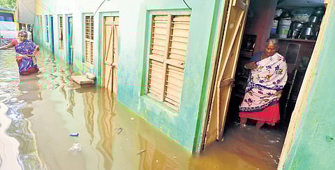 Rainwater entered houses in Sellur and Aathikulam in Madurai