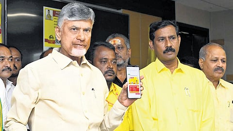 TDP National President N Chandrababu Naidu renewed his membership by paying Rs 100 and kick started the drive at party central office on Saturday
