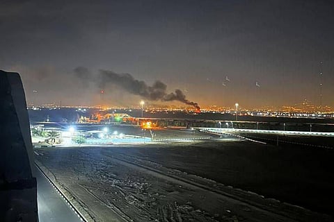 An unconfirmed photo shared on social media purports to show a site of an explosion in the Tehran area in the early hours of October 26, 2024,