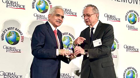 Governor Shaktikanta
Das received the award for A+ grade in Central Bank Report Cards 2024